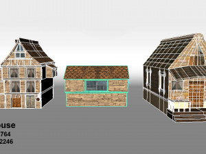 low poly medieval town set 3D 模型