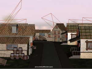 low poly medieval town set 3D 模型