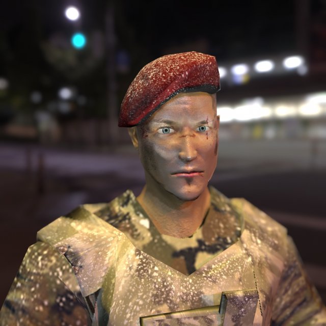 low poly soldier 3D Model .c4d .max .obj .3ds .fbx .stl .blend 