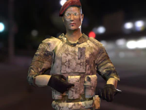 Low-Poly-Soldat 3D Modell