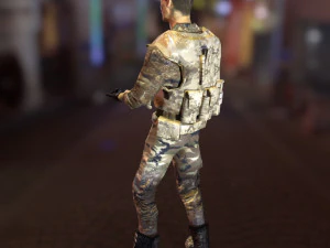 Low-Poly-Soldat 3D Modell