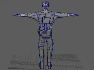 Low-Poly-Soldat 3D Modell