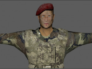 low poly soldier 3D Model