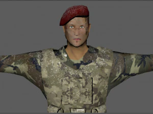 Low-Poly-Soldat 3D Modell