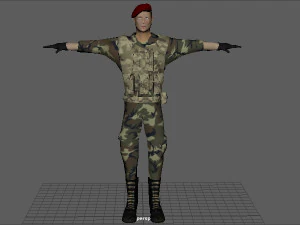 Low-Poly-Soldat 3D Modell