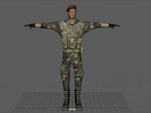 Low-Poly-Soldat 3D Modell