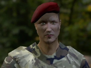 Low-Poly-Soldat 3D Modell