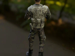 Low-Poly-Soldat 3D Modell