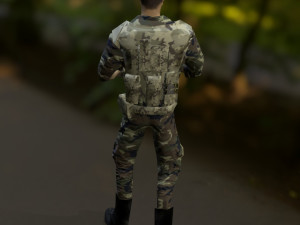low poly soldier 3D Model