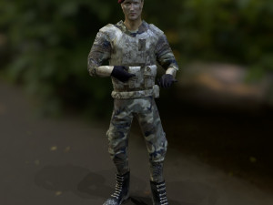 low poly soldier 3D Model