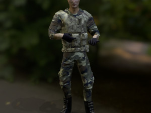 low poly soldier 3D Model