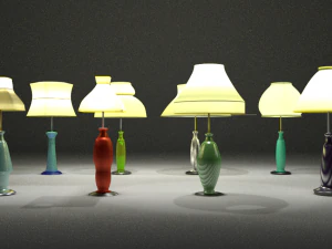 8 lamps 3D Model