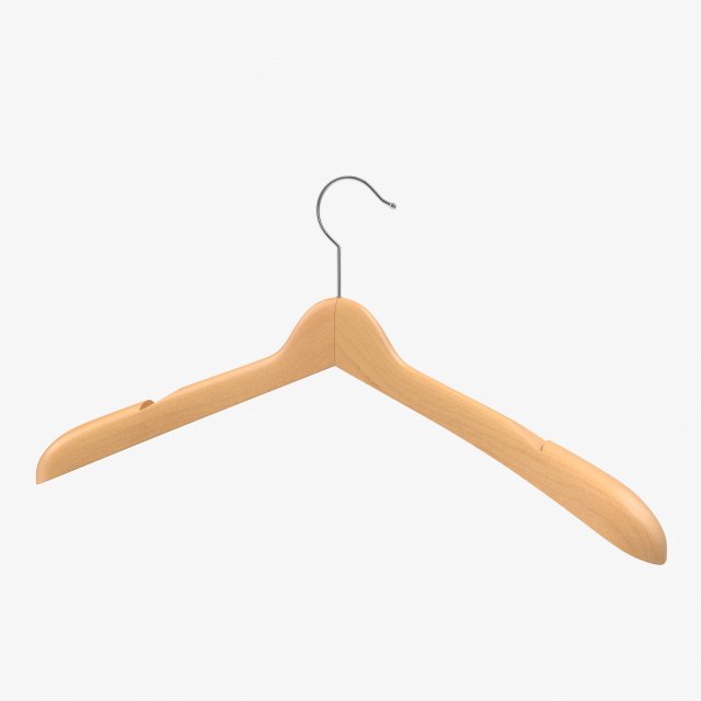 wooden clothes hanger 3D Модель .c4d .max .obj .3ds .fbx .stl .blend 
