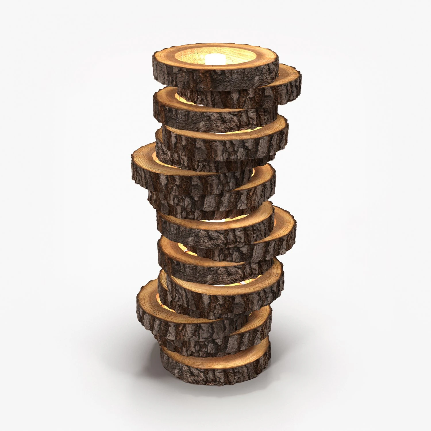 floor lamp - log 3D Model .c4d .max .obj .3ds .fbx .stl .blend