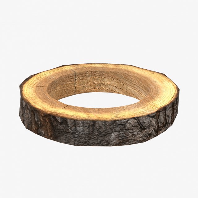 wood log ring low-poly 3D 모델 .c4d .max .obj .3ds .fbx .stl .blend 