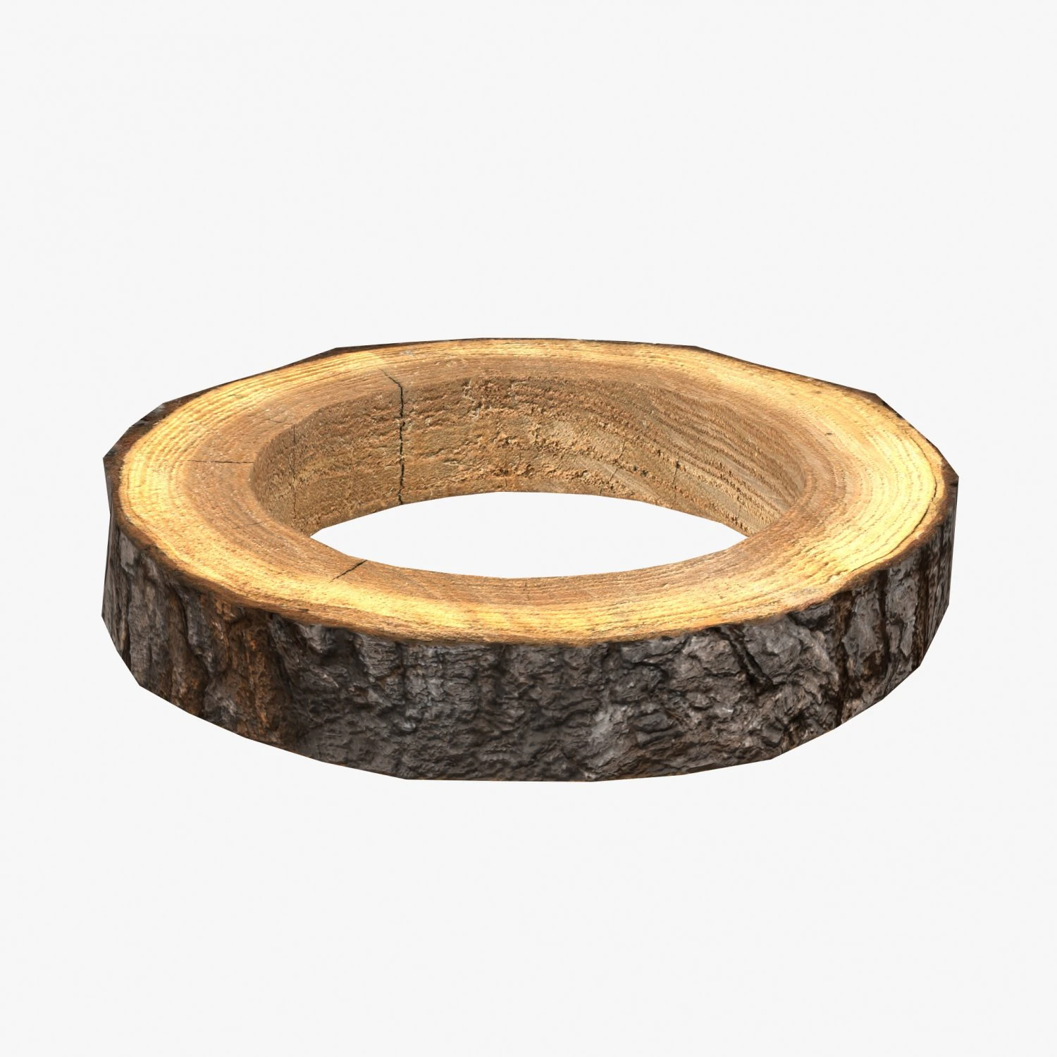 wood log ring low-poly 3D Model .c4d .max .obj .3ds .fbx .stl .blend