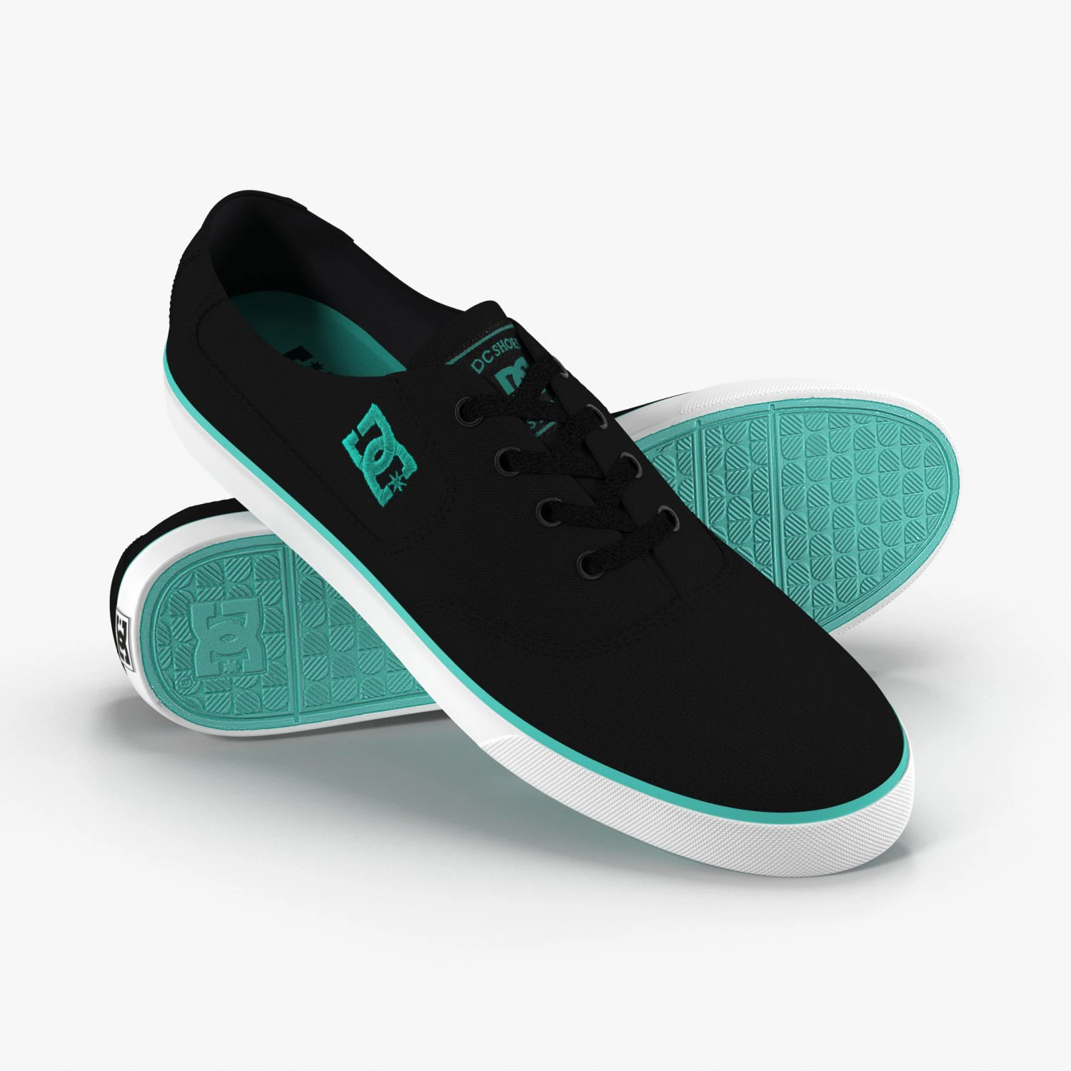 DC Shoes - Flash TX Schwarz-Türkis 3D Modell .c4d .max .obj .3ds .fbx .stl .blend