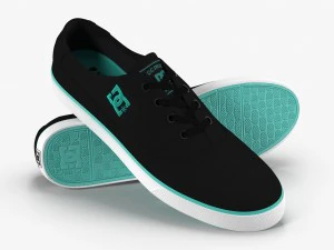 dc shoes - flash tx noir-turquoise Modèle 3D