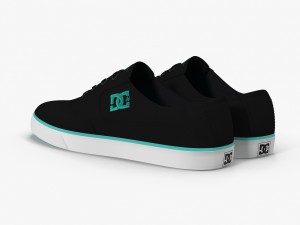 dc shoes - flash tx black-turquoise 3D Model