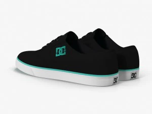DC Shoes - Flash TX Schwarz-T&uuml;rkis 3D Modell