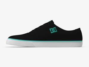 DC Shoes - Flash TX Schwarz-T&uuml;rkis 3D Modell