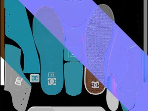 sapatos dc - flash tx turquesa Modelo 3D