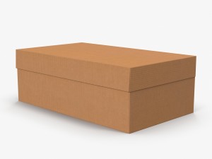 cardboard shoe box low-poly 3D Model