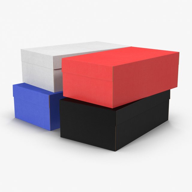 colored shoe boxes low-poly 3D 模型 .c4d .max .obj .3ds .fbx .stl .blend 
