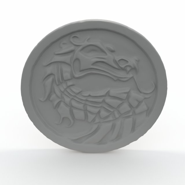 dragon coin 3D Print Model .c4d .max .obj .3ds .fbx .stl .blend 