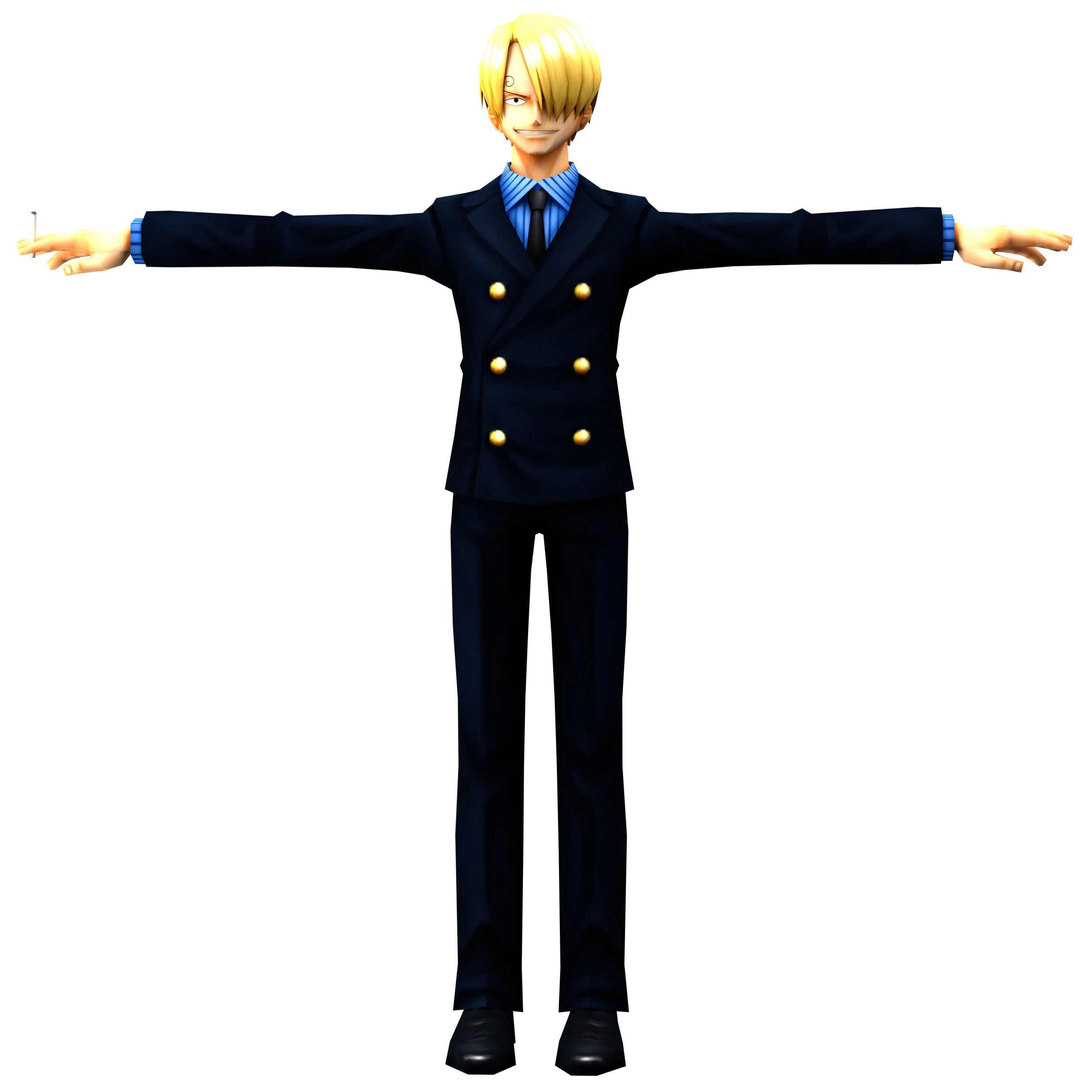 Sanji One Piece 3D Model .c4d .max .obj .3ds .fbx .stl .blend