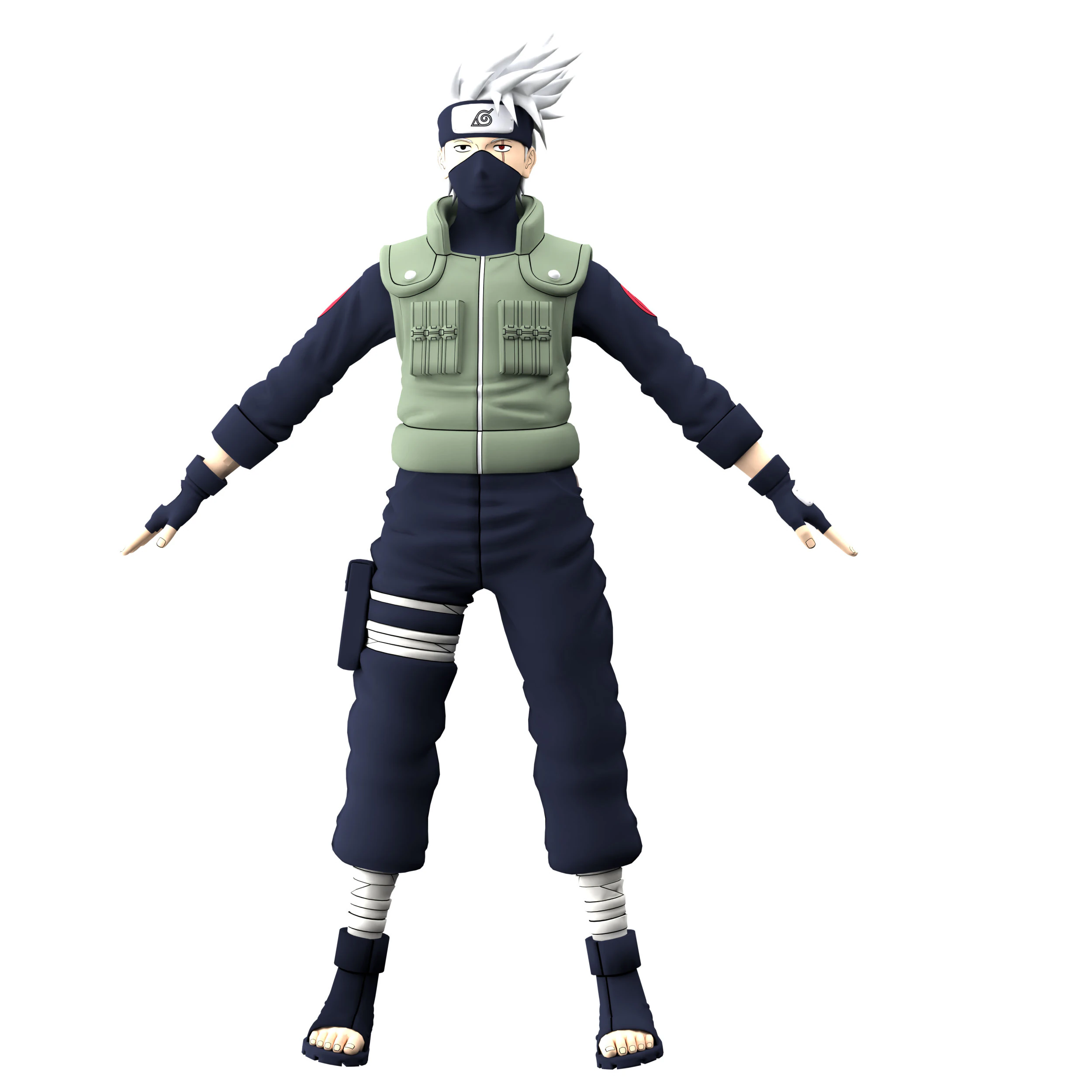 Kakashi Hatake 3D Model .c4d .max .obj .3ds .fbx .stl .blend 