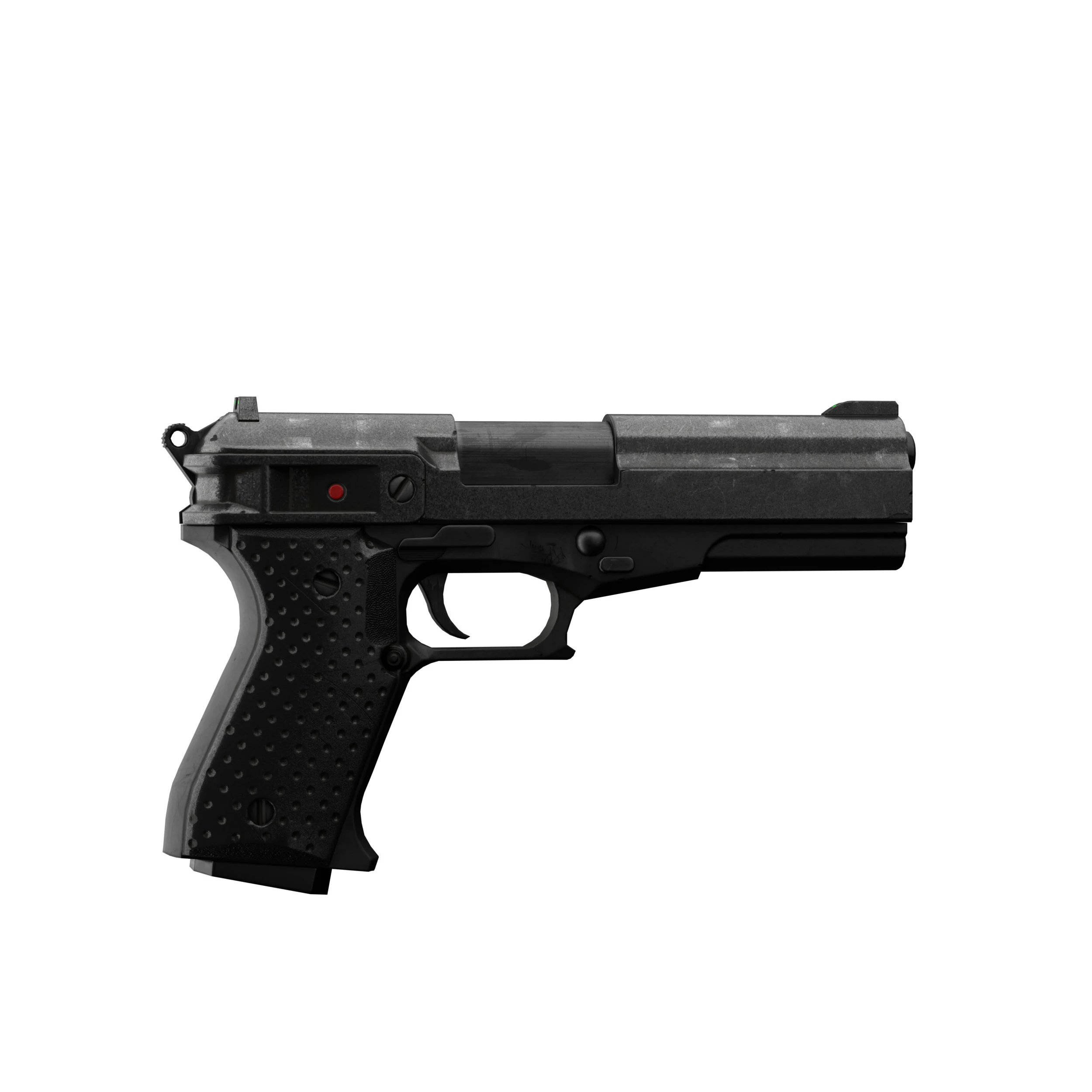 Pistol 3D Model .c4d .max .obj .3ds .fbx .stl .blend 