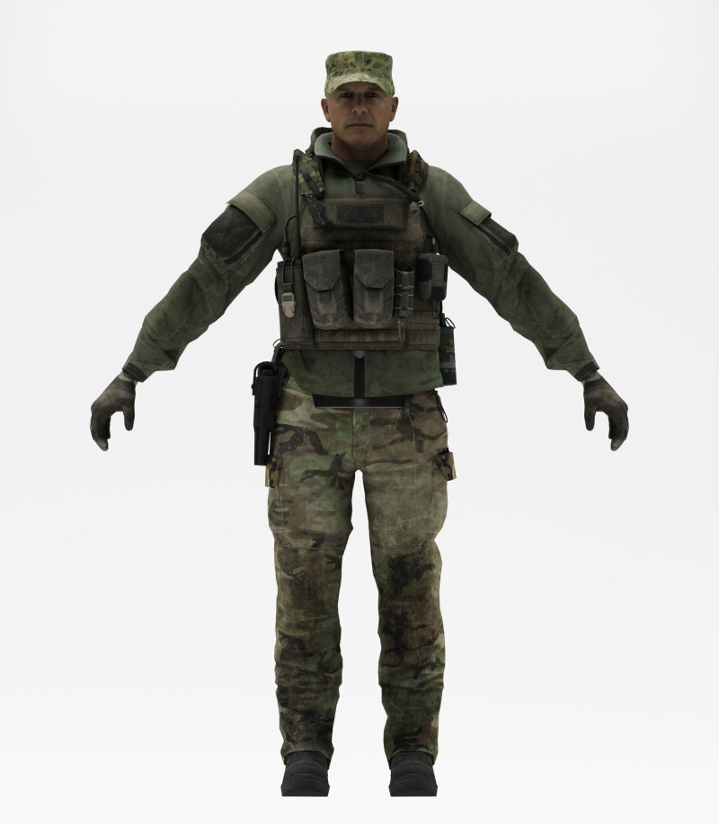 Soldier 3 3D Модель .c4d .max .obj .3ds .fbx .stl .blend 