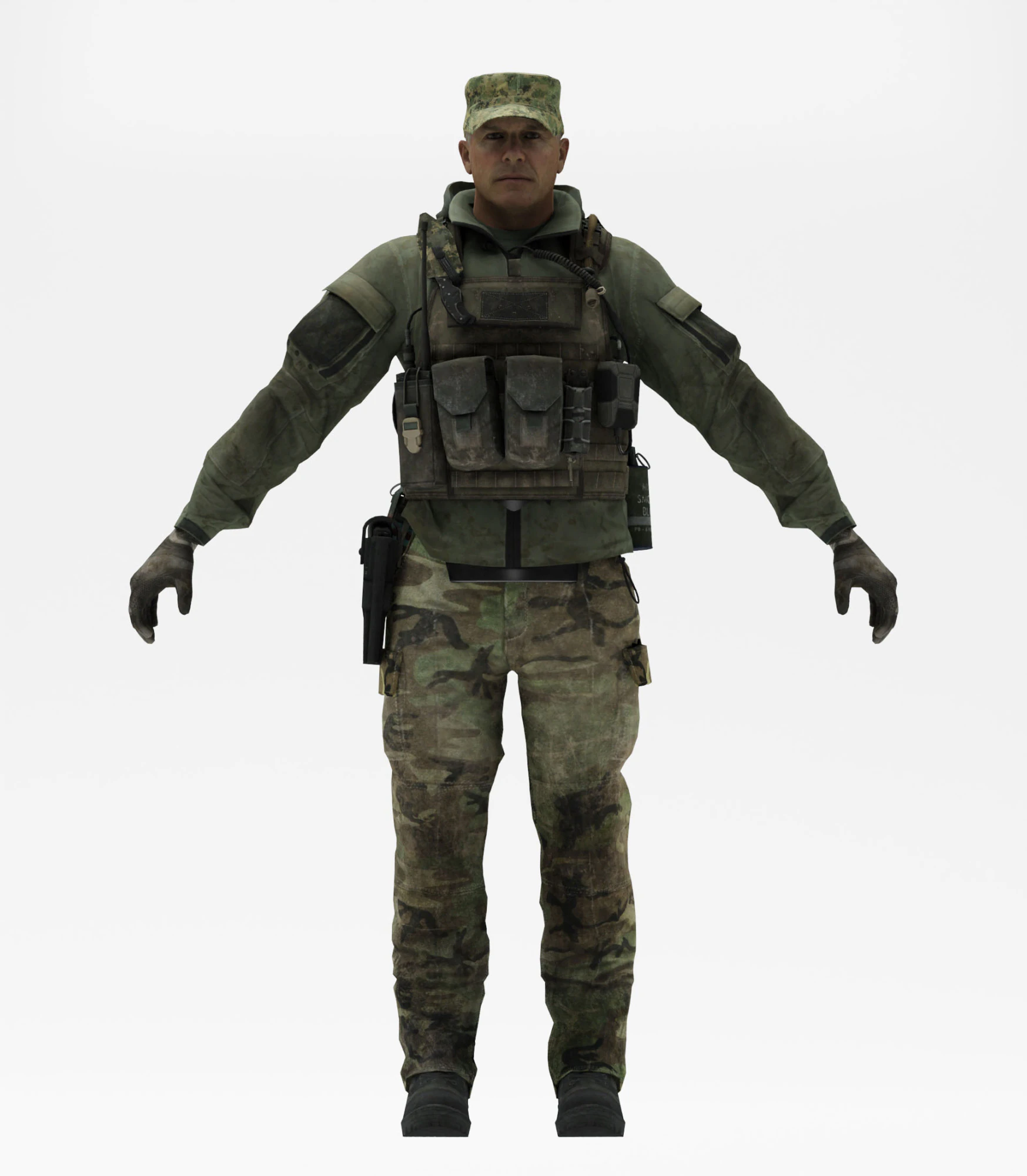 Soldier 3 3D Model .c4d .max .obj .3ds .fbx .stl .blend 