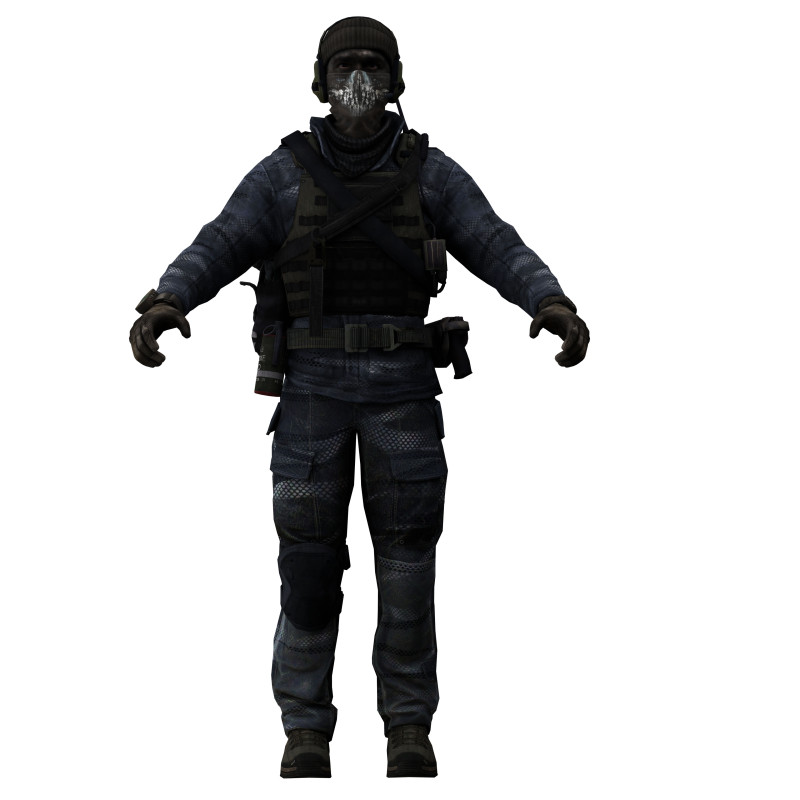 Soldier 2 Model 3D .c4d .max .obj .3ds .fbx .stl .blend 