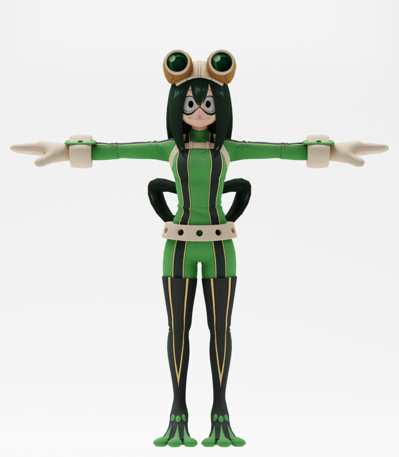 Tsuyu Asui 3D Model .c4d .max .obj .3ds .fbx .stl .blend 