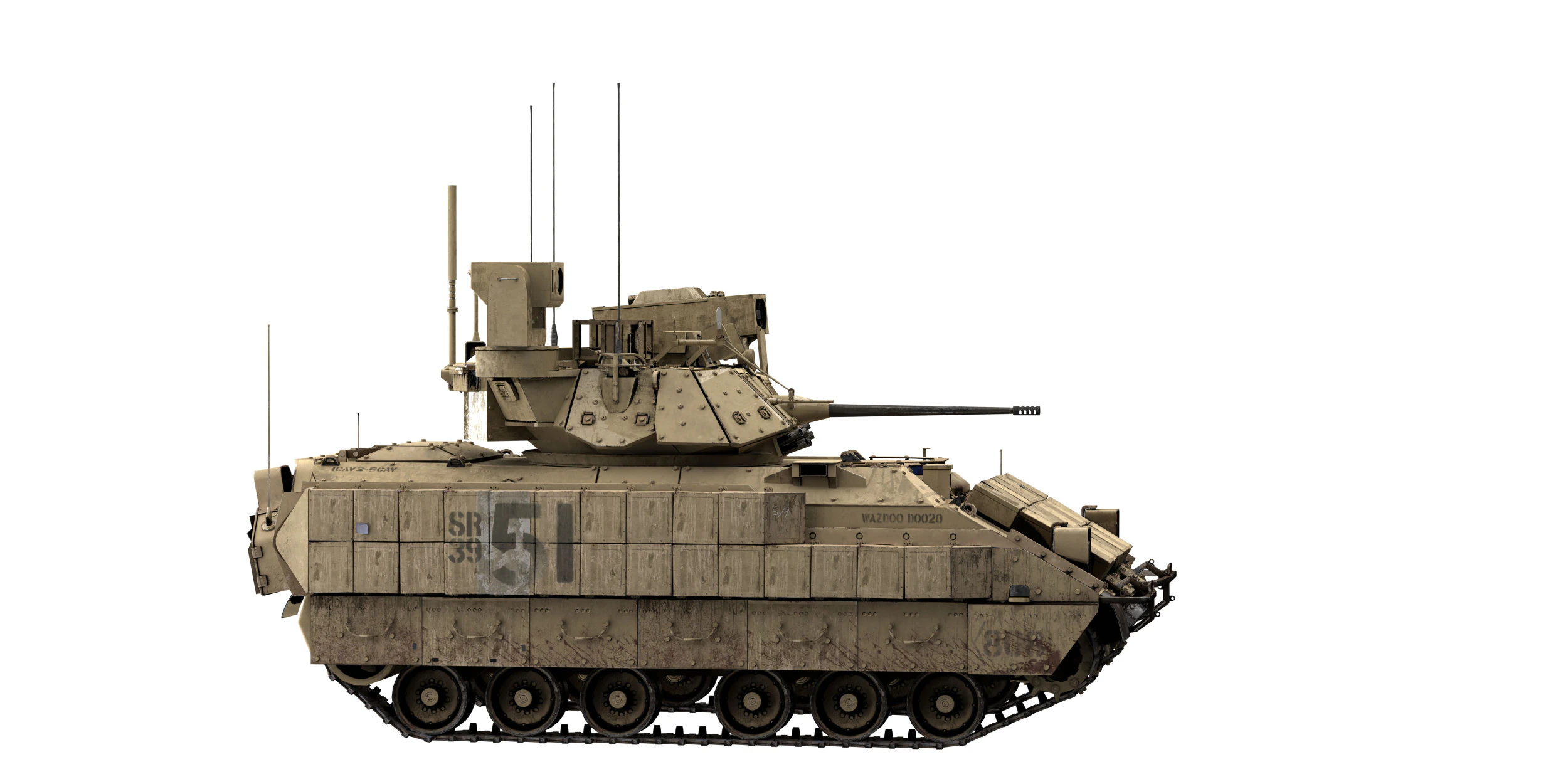 M2A3 Bradley 3D Model .c4d .max .obj .3ds .fbx .stl .blend 