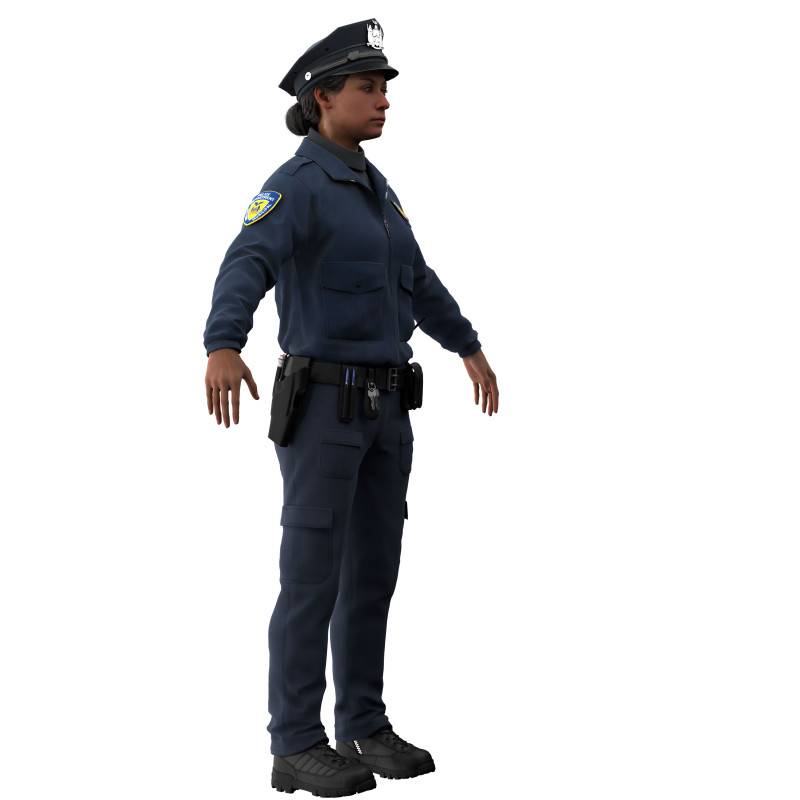 Female police officer Modèle 3D .c4d .max .obj .3ds .fbx .stl .blend