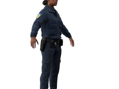 Female police officer 3D मॉडल