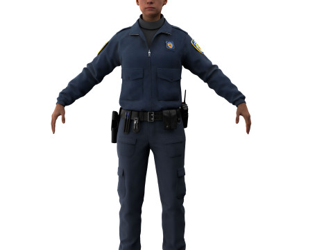 Female police officer Modèle 3D