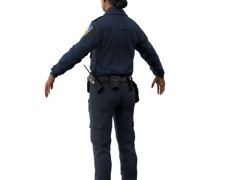 Female police officer Modèle 3D
