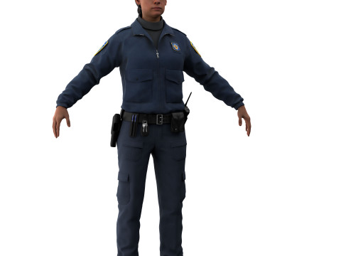 Female police officer Modèle 3D