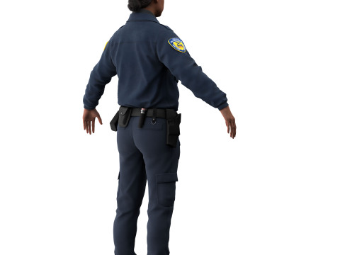 Female police officer Modèle 3D