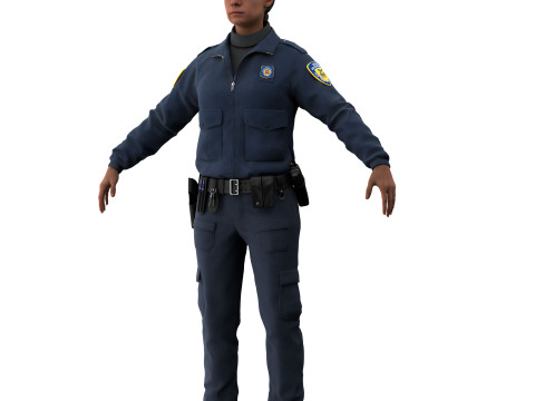 Female police officer Modèle 3D