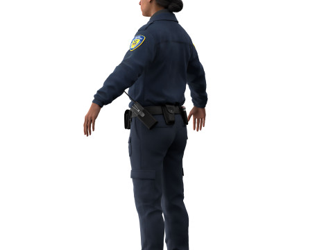 Female police officer Modèle 3D