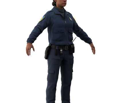 Female police officer Modèle 3D