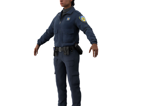 Female police officer Modèle 3D