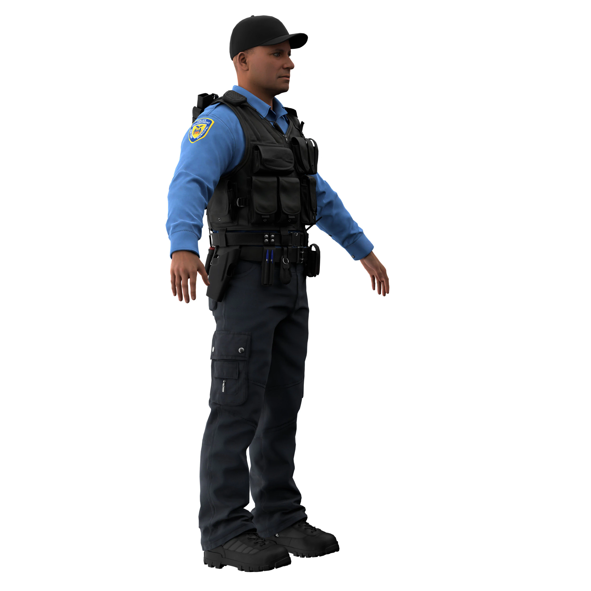 Police officer 3D Model .c4d .max .obj .3ds .fbx .stl .blend