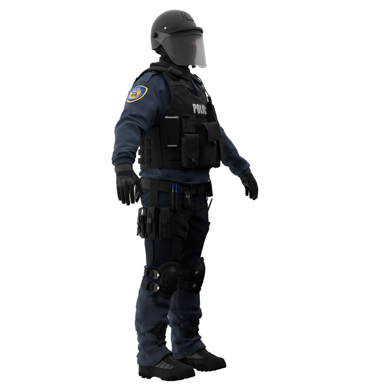 Police swat Modello 3D .c4d .max .obj .3ds .fbx .stl .blend