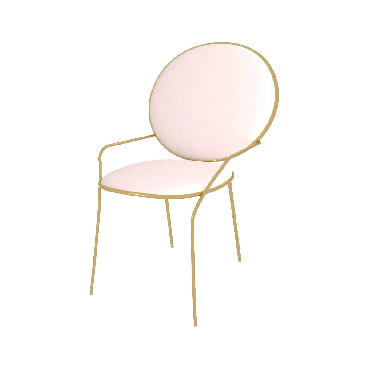soft gold chair 3D Model .c4d .max .obj .3ds .fbx .stl .blend